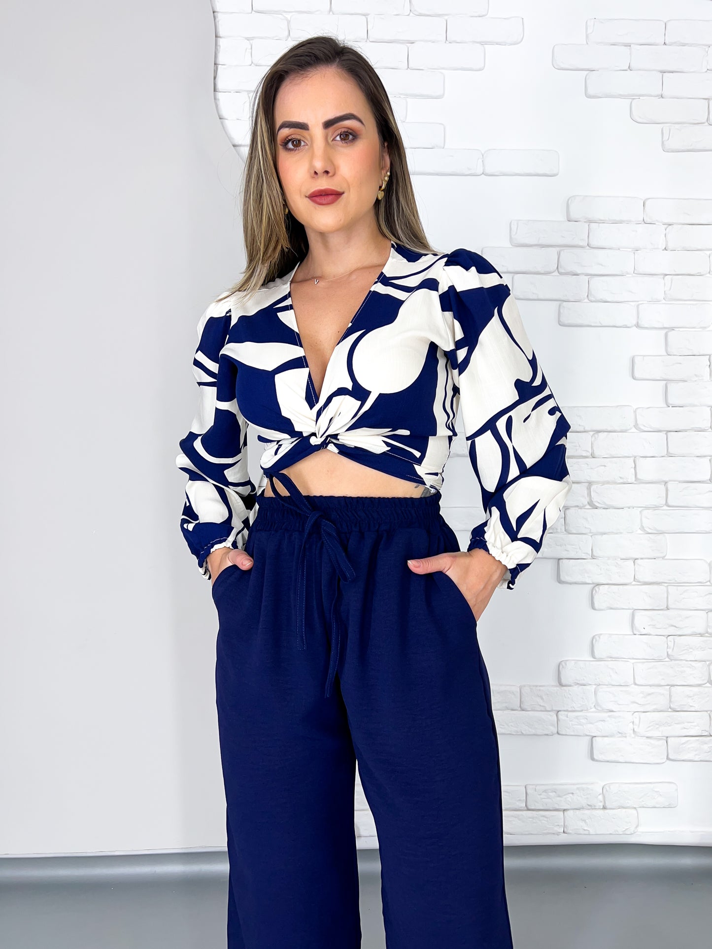 Conjunto Helena Cropped M/L + Calça